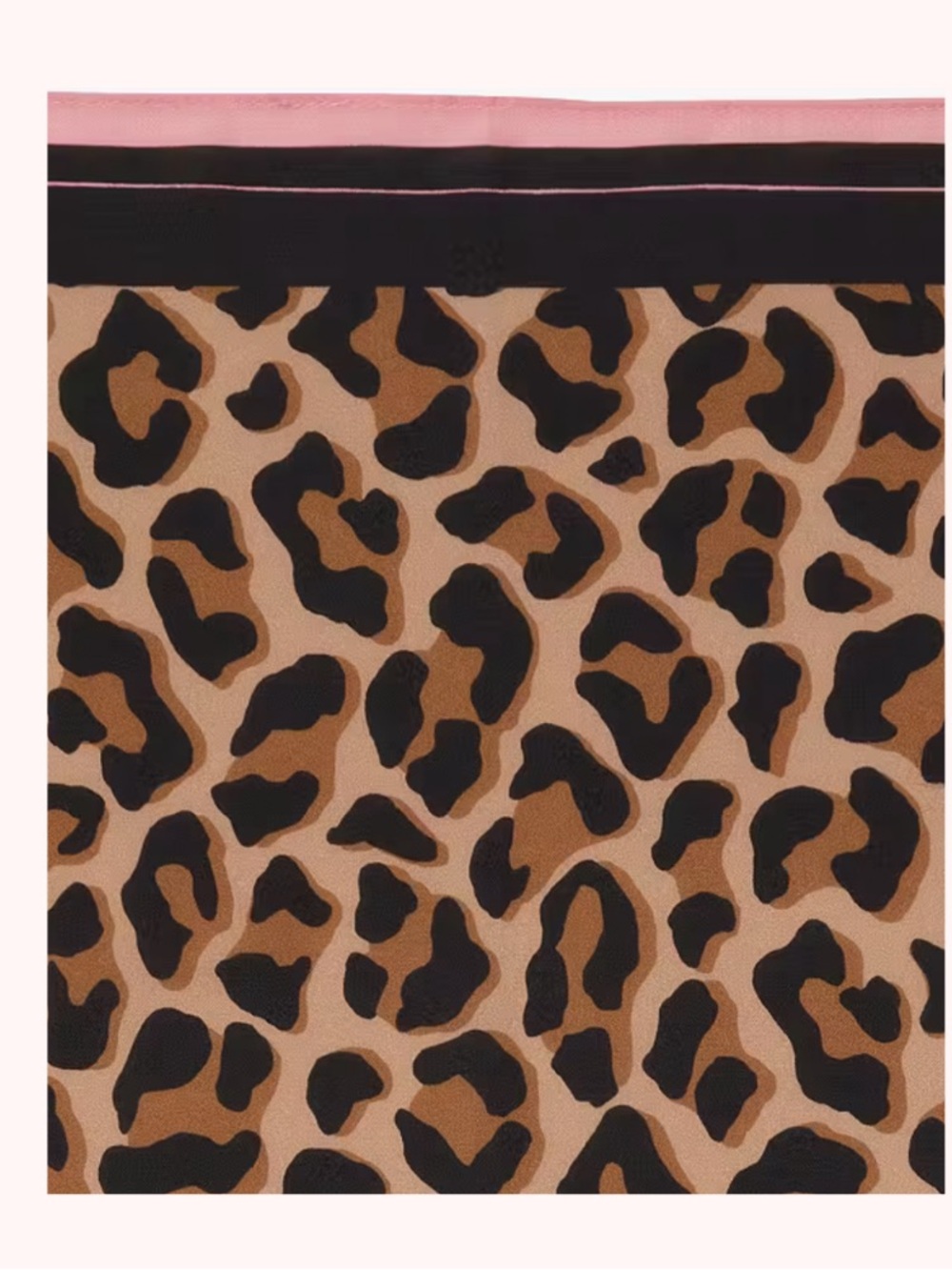 Kate Spade New York Leopard Print Cotton Silk Bandana Scarf Pink Trim NW - Picture 4 of 4